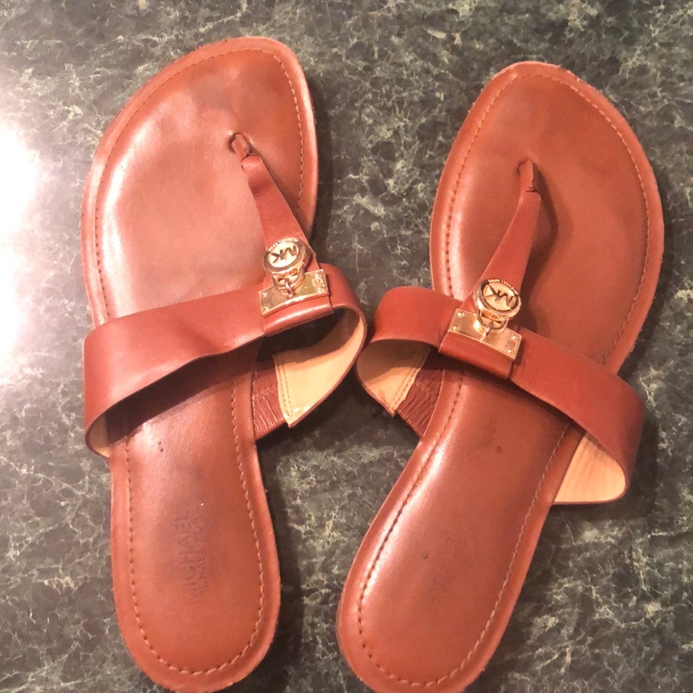 MK tan sandals